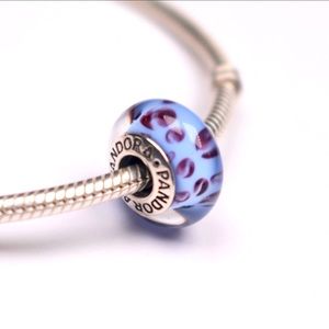 Pandora Sterling Silver Blue Python Murano Charm